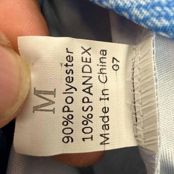 Kids Blue Gradient Leggings Pink Belt Design Faux Distressed Denim Print Size M - Picture 3 of 3